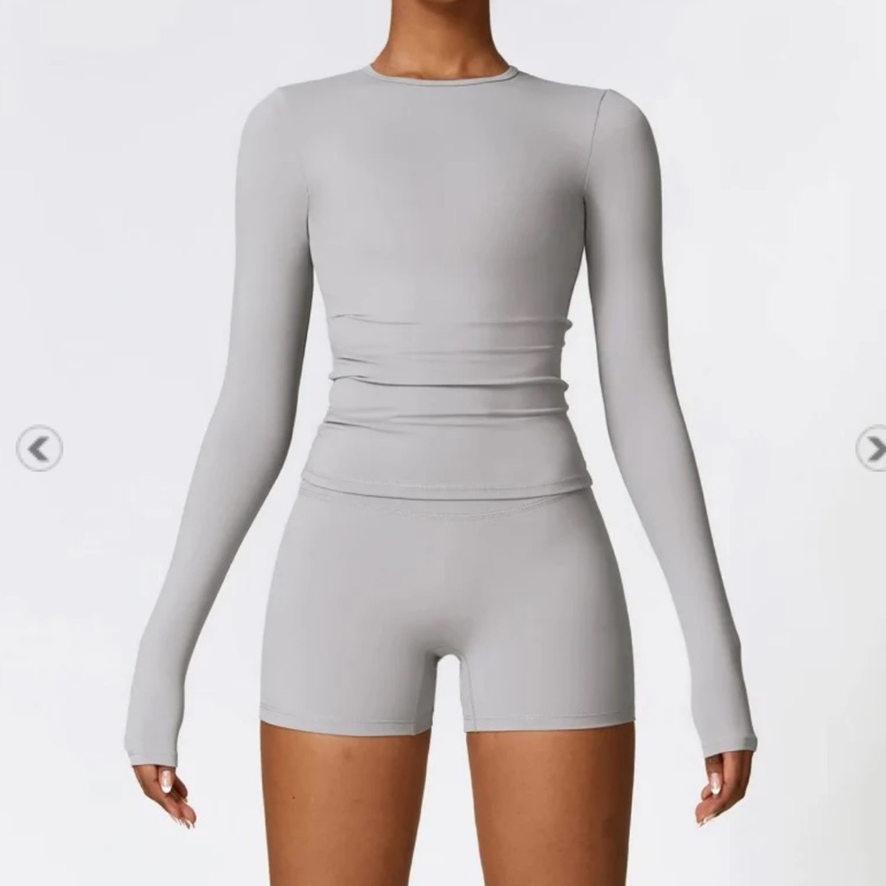 Two Piece Long Sleeve with Shorts Set
